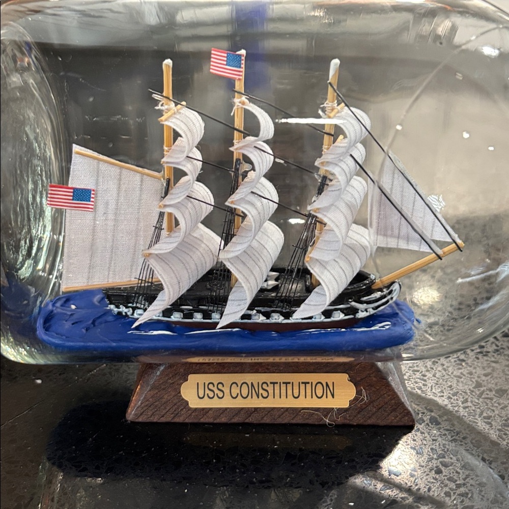 Decorative Ship in a Bottle with Cork - Picture 2 of 6